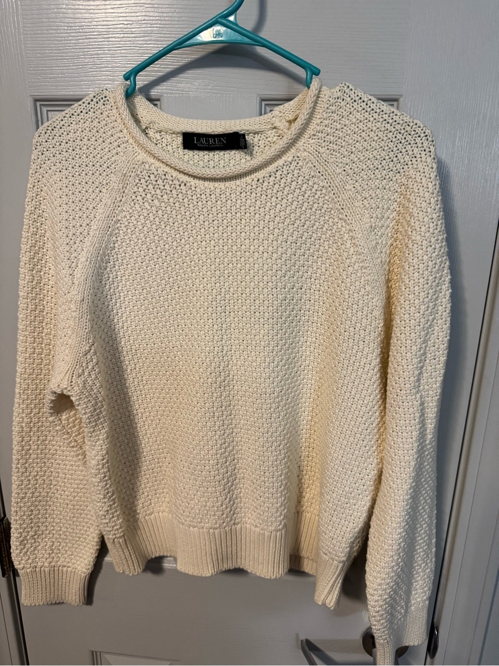 Ralph Lauren Cream Textured Crewneck Sweater